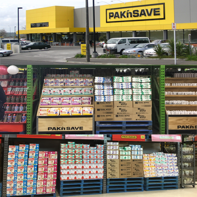 продажа наших детских подгузников в сети супермаркетов Новой Зеландии new world и paknsave